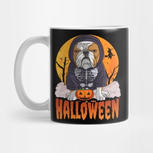 English Bulldog Witch Happy Halloween Mug